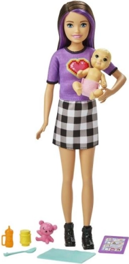 Barbie barnepige med baby og tilbehør