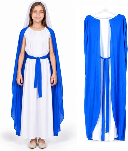 Børnekostume som Jomfru Maria til levende krybbespil 110 cm