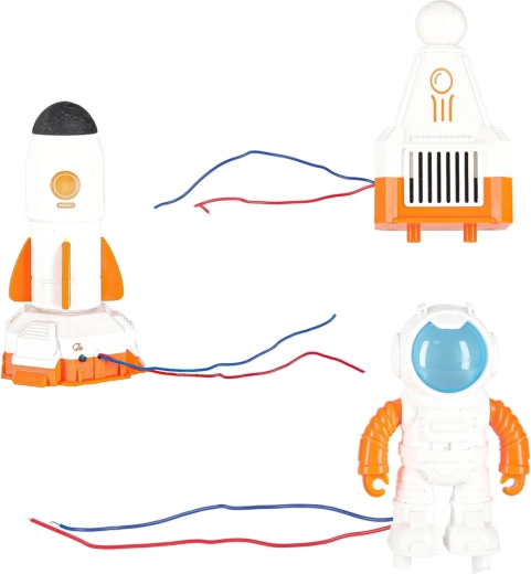 Rumfart med raket og astronaut