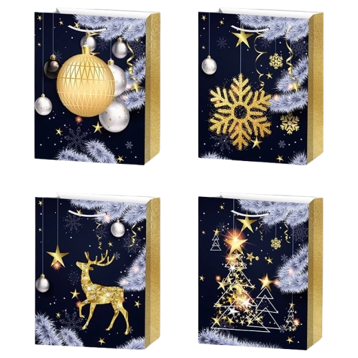 Gavepose i papir M julehilsen 26 × 32 × 10 cm