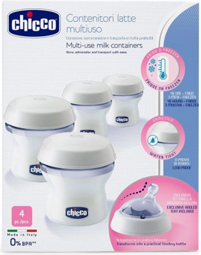 Chicco beholdere til modermælk Natural Feeling 4 stk.