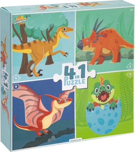 Puslespil dinosaurer 4-i-1 TOY UNIVERSE