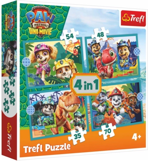 Puslespil 4 i 1 Paw Patrol Dino Movie – historier fra dinosaurøen