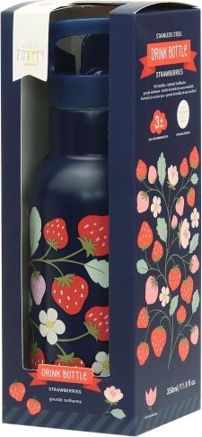 A Little Lovely Company drikkeflaske i rustfrit stål 500 ml – Jordbær
