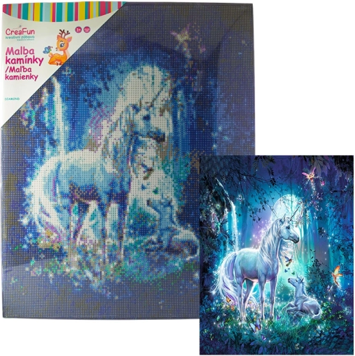 Diamantmaling – pegas og føl 40 × 50 cm