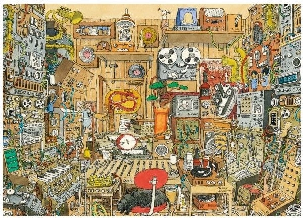 Puslespil Crazy Music Studio af Mattias Adolfsson, 1000 brikker
