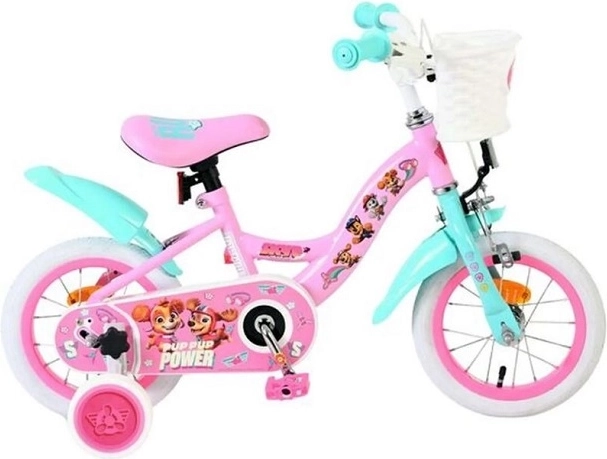 Paw Patrol børnecykel 12" til piger med støttehjul og kurv