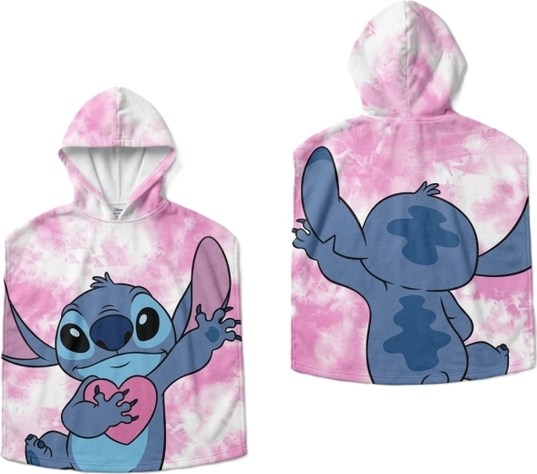 Børneponcho med hætte Disney Lilo og Stitch