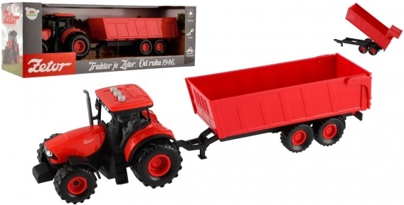 Traktor Zetor med anhænger på svinghjul med lys og lyd