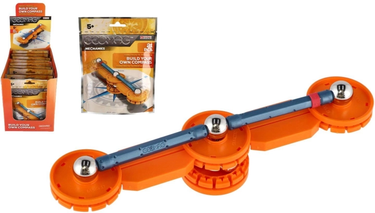 Byggesæt geomag mechanics – byg dit eget kompas, 21 dele