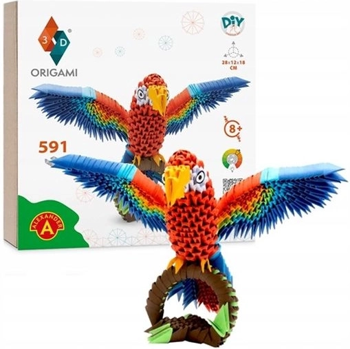 Origami 3D papegøje