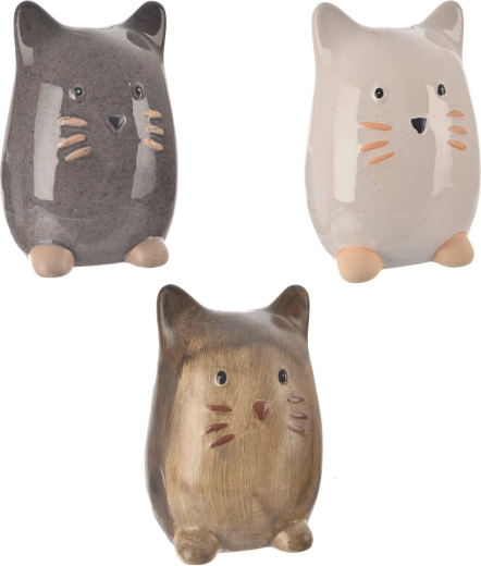 Porcelænsdekoration kat 21 cm (3 varianter)