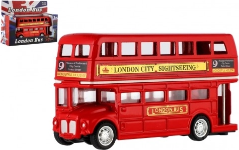 Rød dobbeltdækker bus London 12 cm