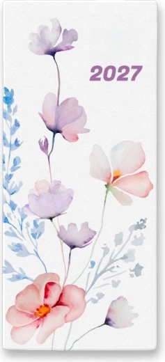 Månedskalender Flowers 2027 i PVC-omslag