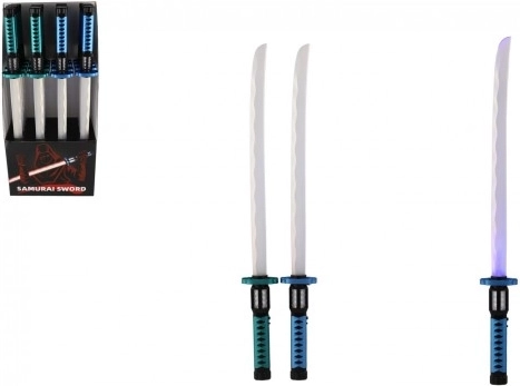 Lysende plastik samuraisværd 73 cm