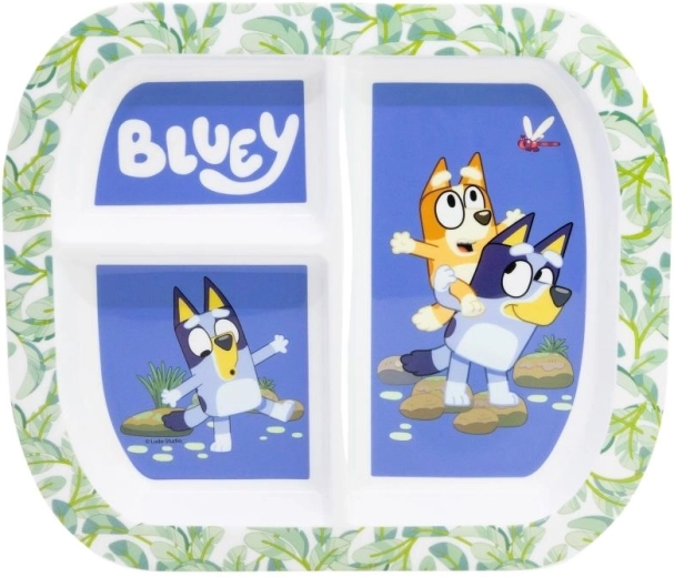 Opdelt plasttallerken Bluey - 1 stk.