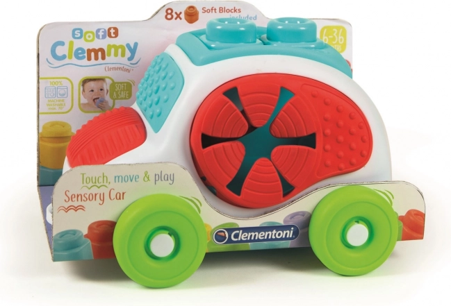 Indsætningssensorisk bil med bløde CLEMMY-klodser – BABY CLEMENTONI