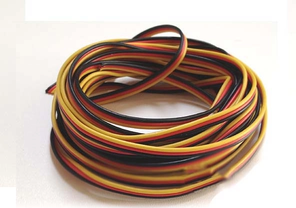 Trefaset fladt servo-kabel HITEC 3×0,13 mm - 1 m