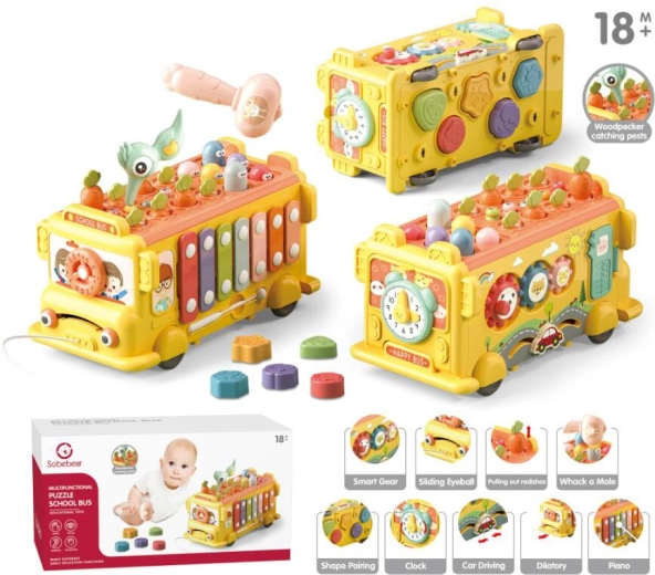 Pædagogisk bus med xylofon og hammer