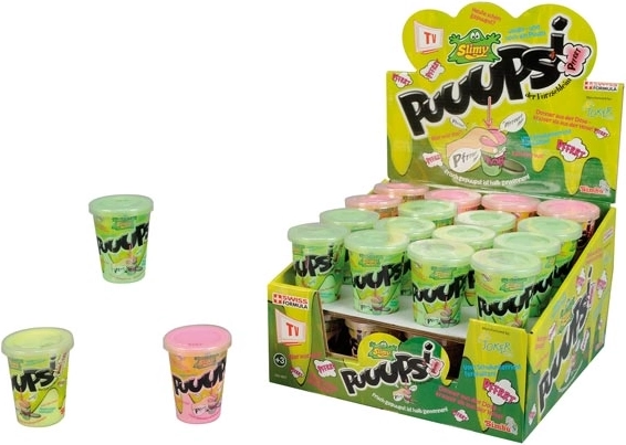 Prutteslim i bæger 80 g – 3 farver
