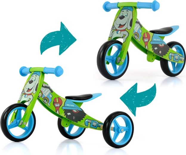 Trehjulet cykel og gåcykel i én