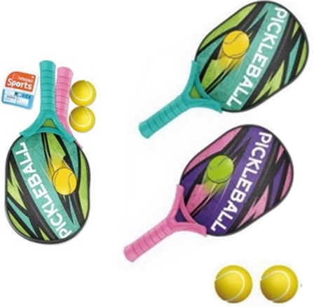 Pickleball-sæt med ketchere og bolde
