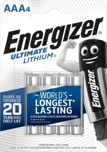 Lithiumbatterier AAA ENERGIZER Ultimate Lithium 1,5 V – 4 stk.