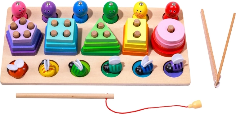 2Kids Toys multifunktionel træ-indsatsplade og fiskeri