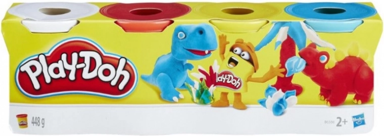 Play-Doh modellervoks, sæt med 4 bøtter, 448 g – Dinosaurer