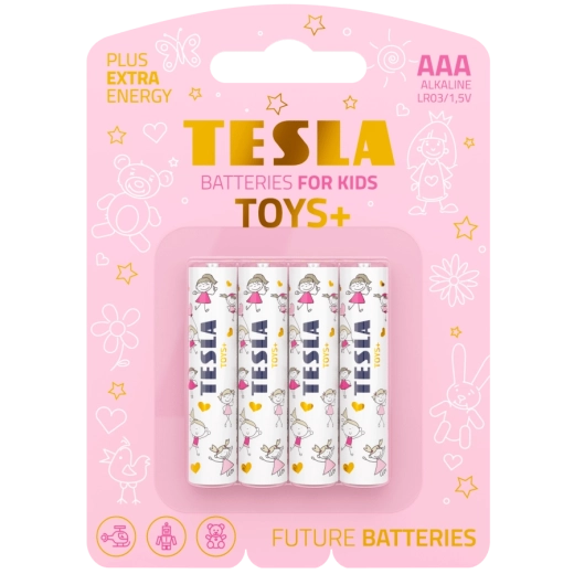Alkaliske batterier AAA TESLA Toys+ Girl, 4 stk.