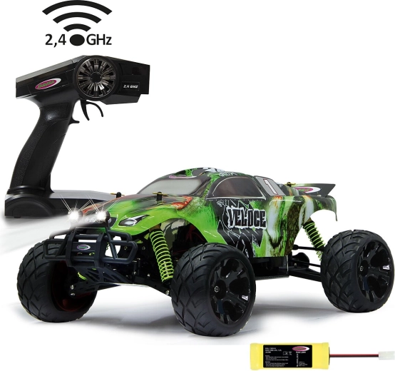 RC-monstertruck Jamara Veloce 4WD 1:10 med LED-belysning