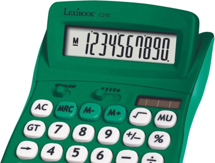 Lexibook lommeregner, 10-cifret, gummioverflade, grøn