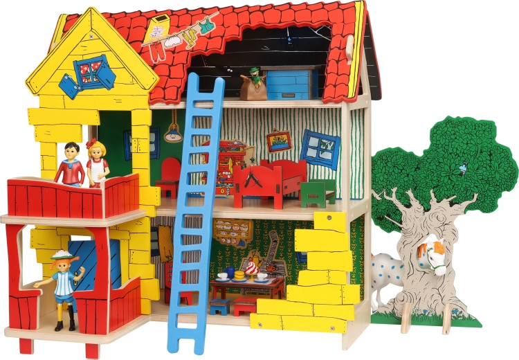 Dukkehus Villa Villekulla med Pippi Langstrømpe