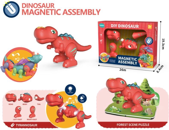 Interaktiv Tyrannosaurus Rex med lys og lyd