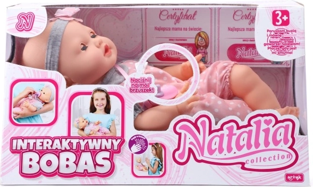 Interaktiv babydukke NATALIA 41 cm med lyde og lukkende øjne