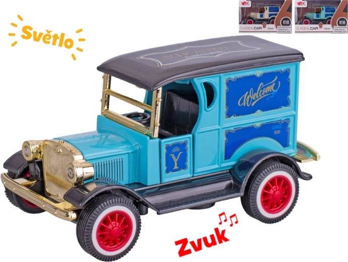 Auto oldtimer metalmodel 11 cm med lys og lyde