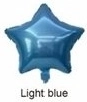 Lyseblå folieballon stjerne 45 cm