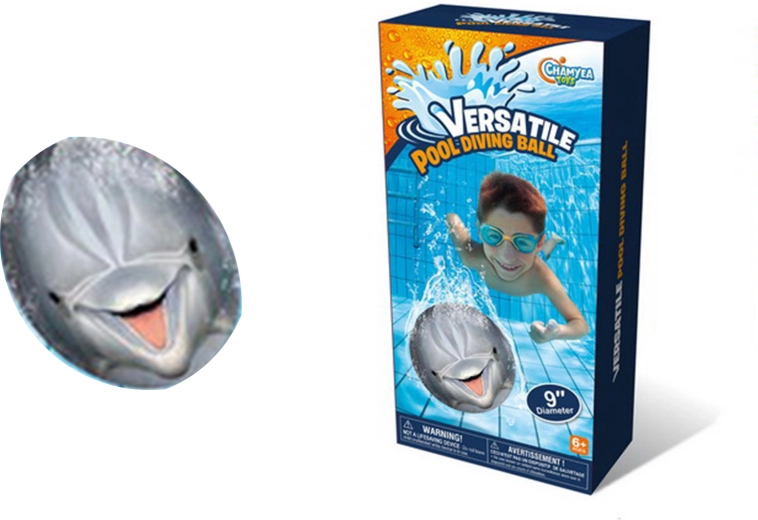 Oppustelig vandbold med delfinmotiv 23 cm