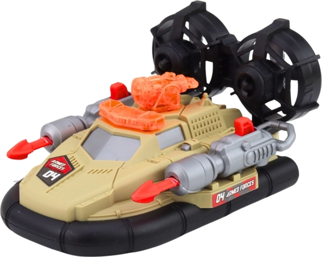 Luftfartøj og militærbase med figurer