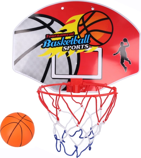 Basketballkurv med bold