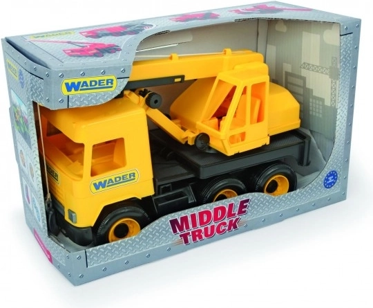 Plastkran Middle Truck 40 cm, gul – WADER