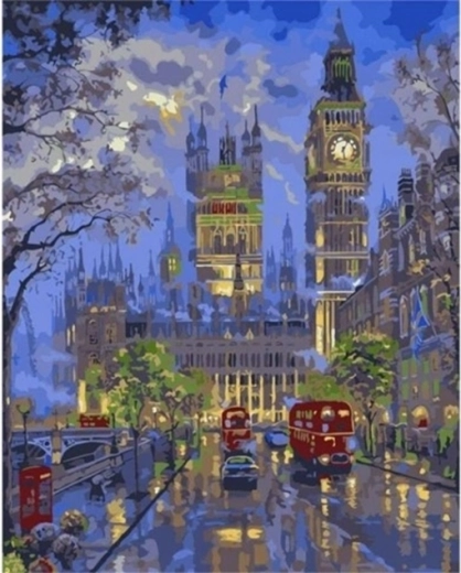 Norimpex Mal efter tal London om natten 40 × 50 cm