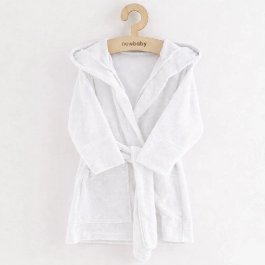 Børne frottébadekåbe med hætte New Baby, hvid (92/98)