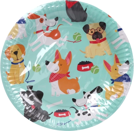 Feste tallerkener med motiv af HUND 23 cm, 6 stk