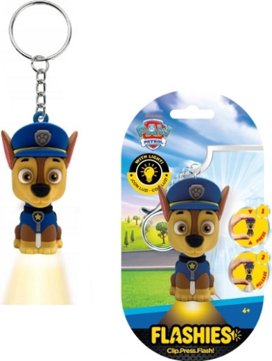 Paw Patrol-nøglering med Chase og LED-lommelygte