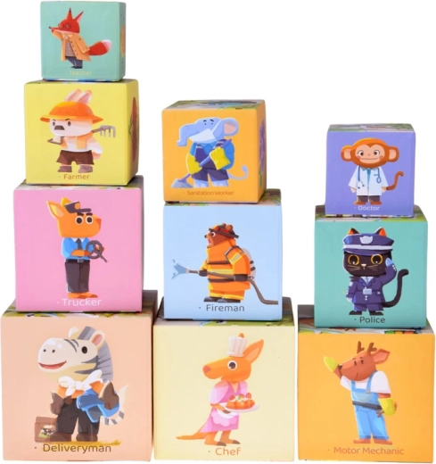 Dyr i erhverv og køretøjer til at stimulere fantasien