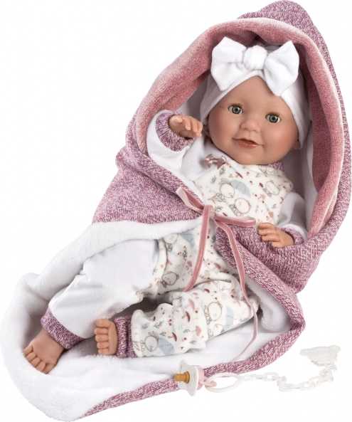 Llorens New Born blinkende realistisk dukke med lyde 42 cm