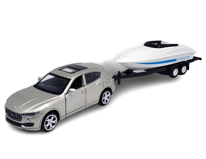 Metalmodel Maserati Levante SUV med bådtrailer 1:43