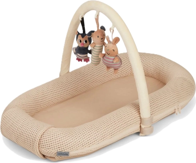 Carlo Baby rede med aktivitetsbøjle beige