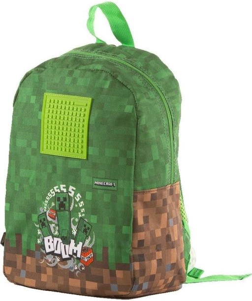 Pixie Crew Minecraft-rygsæk i silikone 30x35 cm med pixelklodser, grøn, i pose